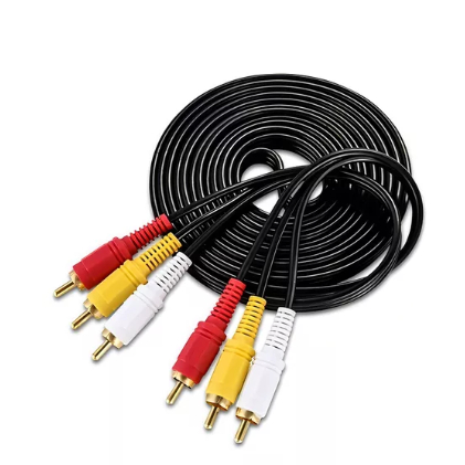 kit 2 Cabo Audio Video Rca Auxiliar Som Tv Dvd Video Cassete 1.5m