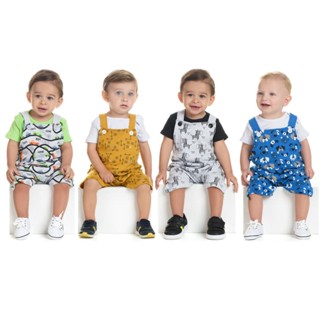Jardineira Bebe Menino Menina Conjunto Bebe Roupas De Bebê Verão