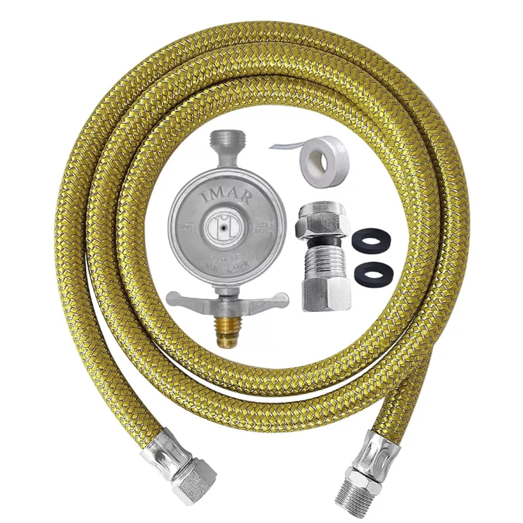 Kit Instalação Gas de Cozinha para Botijão + Registro Regulador 1kg + Adaptador para Cooktop Forno Fogão