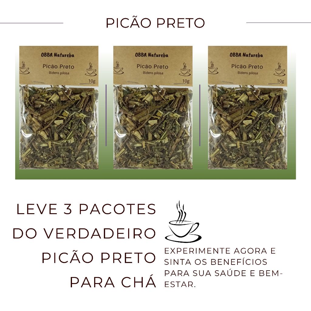 Kit 3 Chás Picão Preto | Legítima Picão Preto| Premium Envio Imediato