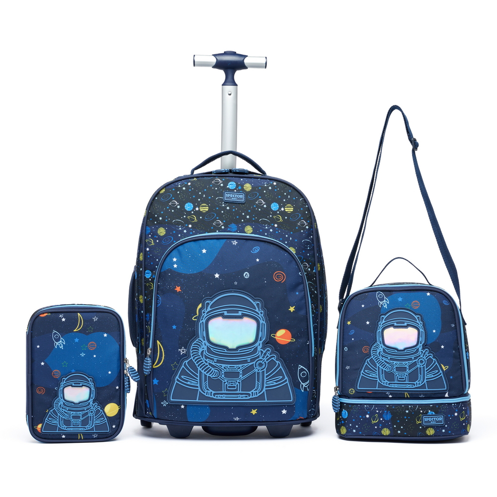 Kit Mochila Astronauta Lancheira Estojo Reforçada Spector - Baby & Kids Fashion