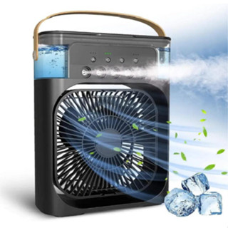 Refrigerador De Ar Ventilador Umidificador Portátil Com Led Reservatório De Água Led Usb