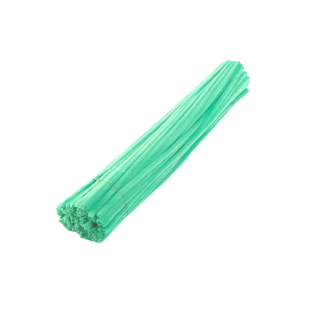 Haste de Chenille Verde com 30 cm - Arame Flexíveis  - Limpadores de Cachimbo - 100 unidades - Rizzo - Stationery