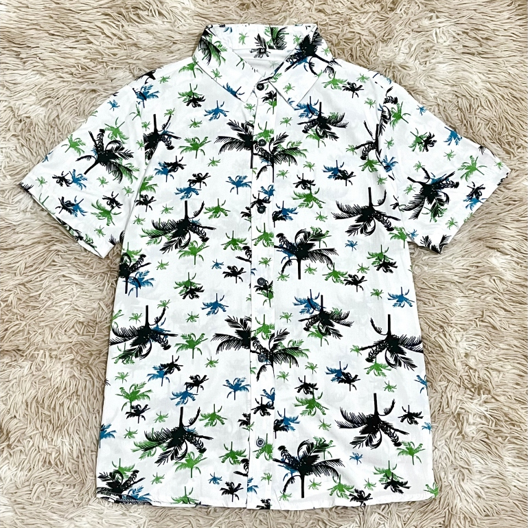 Camisa Floral Viscose Masculina Com Botão Manga Curta Camisa Verão Praia Festa Casual