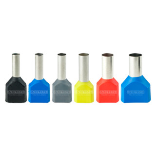Kit Terminal Tubular Duplos Isolados 1,5 A 16mm - 60pçs