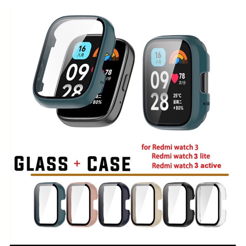 CZY Para Redmi Watch 3  Watch3 Active Lite Hard PC Case Capa Protetora De Tela De Vidro Temperado em Oferta na Shopee