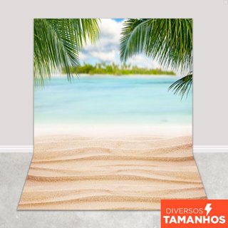 Fundo Fotográfico Verão Mar Praia Em Tecido FFP-51