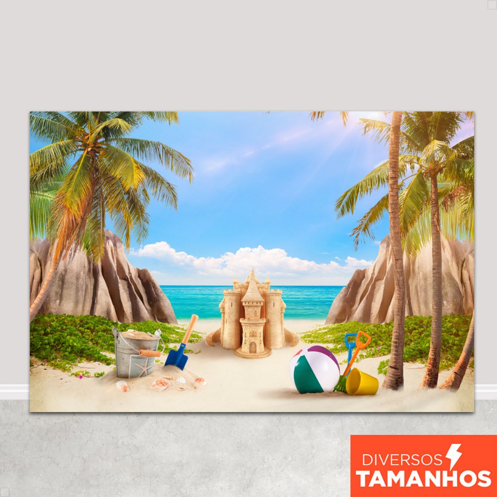 Fundo Fotográfico Praia Verão Cenário Areia Painel para Foto Em Tecido Sublimado em Oferta na Shopee