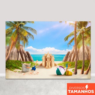 Fundo Fotográfico Praia Verão Cenário Areia Painel para Foto Em Tecido Sublimado em Oferta na Shopee