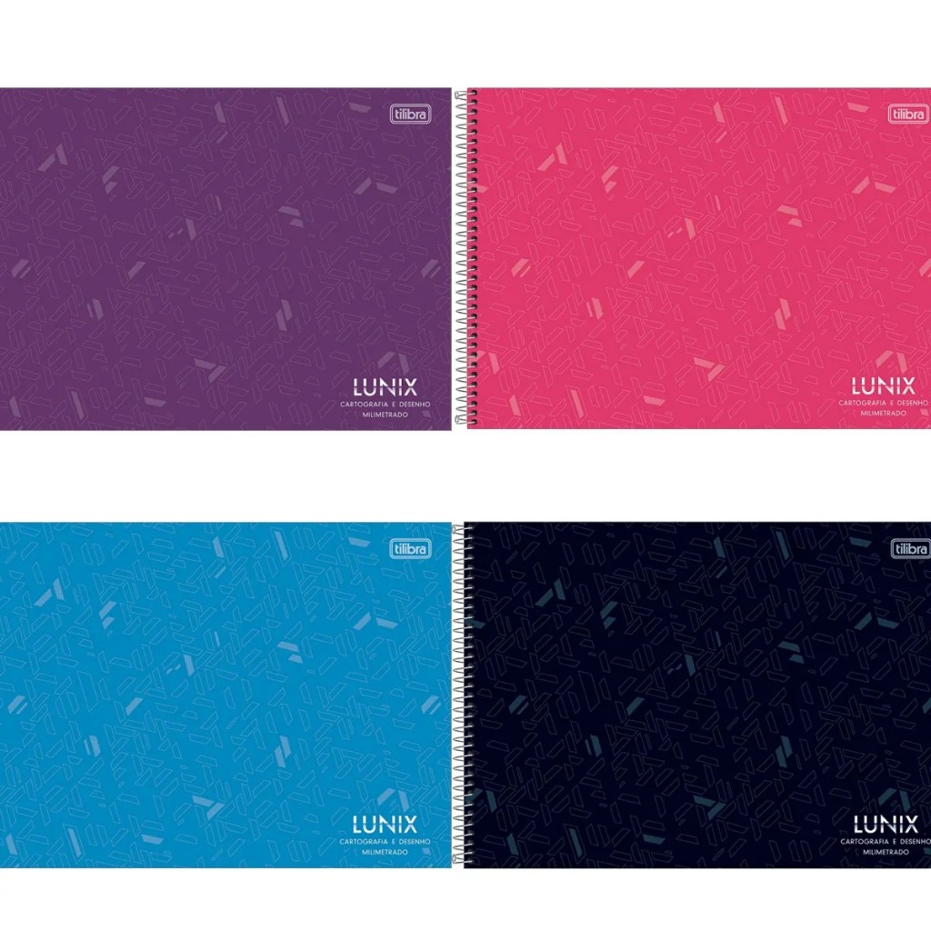 caderno Espiral Capa Dura Lunix Cartografia Milimetrado 60F Tilibra