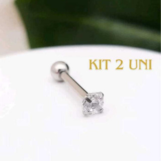 kit 2 Piercing Ponto de Luz 2,5mm para Cartilagem Orelha