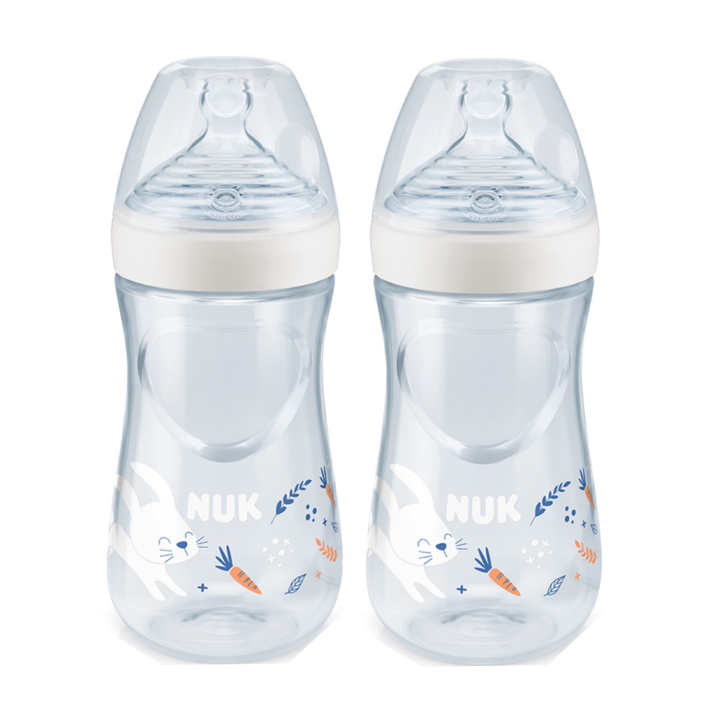 Kit 2 Mamadeiras Nuk Essence Smart Flow +6 m Ayr System Controle de Temperatura 270 mL Soft Zone