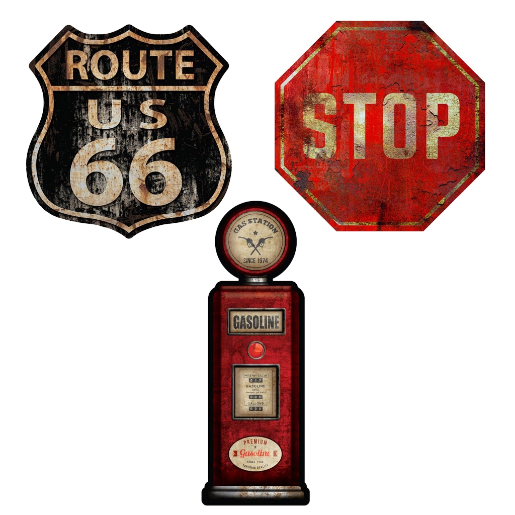 Kit Placas Decorativa Garagem Em MDF De Parede em Oferta na Shopee