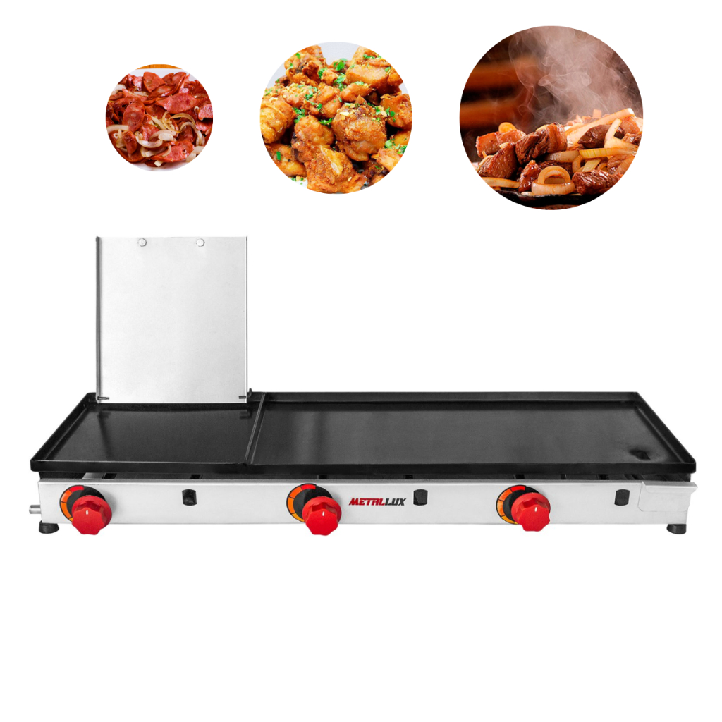 Chapa Chapeira Lanche Hamburguer Bife 90x30 C/ Prensa em Oferta na Shopee