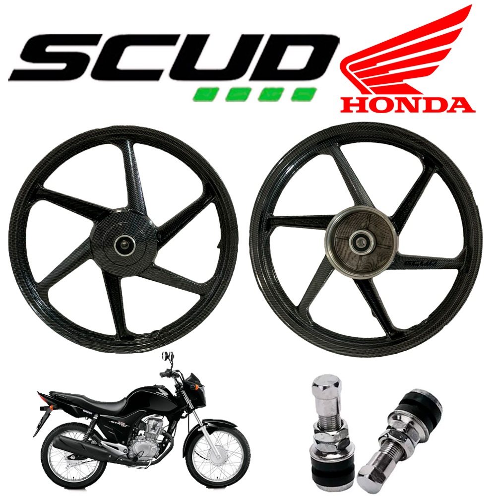 Roda Liga Rodao Leve Scud Carbono Titan 150 Freio Tambor Start 160 em Oferta na Shopee