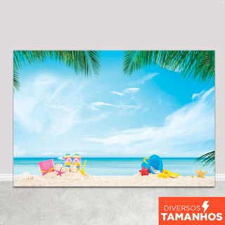 Fundo Fotográfico Verão Cenário Praia Em Tecido FFP-71 em Oferta na Shopee