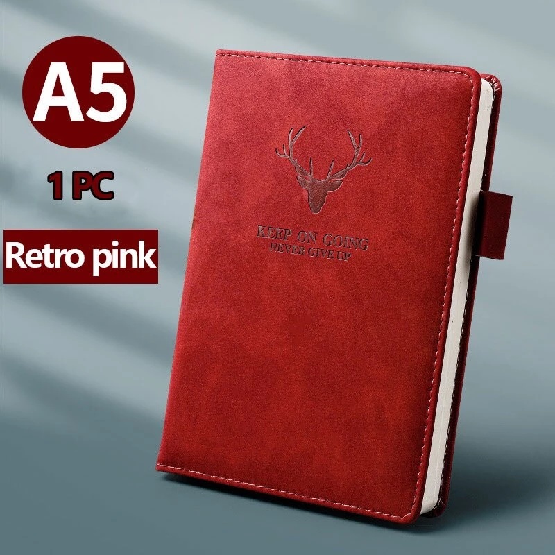 Caderno A5 de couro macio 180 folhas ( 360 páginas )retro notebook para agenda