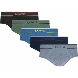 Cueca Lupo 624 Kit 5 Peças Slip Microfibra Sem Costura Original