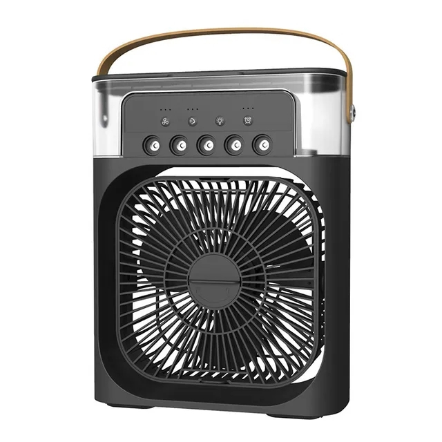 Mini Ar Condicionado Climatizador Umidificador Ventilador Portátil USB Led Quarto Sala Escritório Mesa Reservatório 600ml Alça
