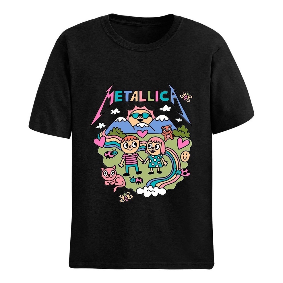 Camisa Camiseta Metallica Arte Desenho Solomoun Rock N Roll Camisa 100% Algodão
