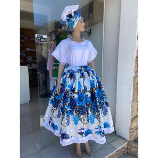 Conjunto feminino 3 peças Candomblé Umbanda ojá, camisú e saia