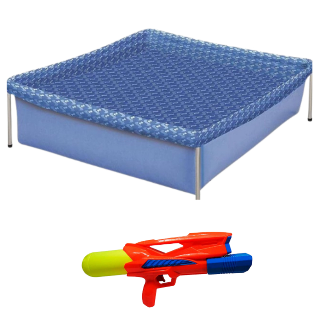 Kit Lazer Piscina Estruturada + Arma De Agua Infantil