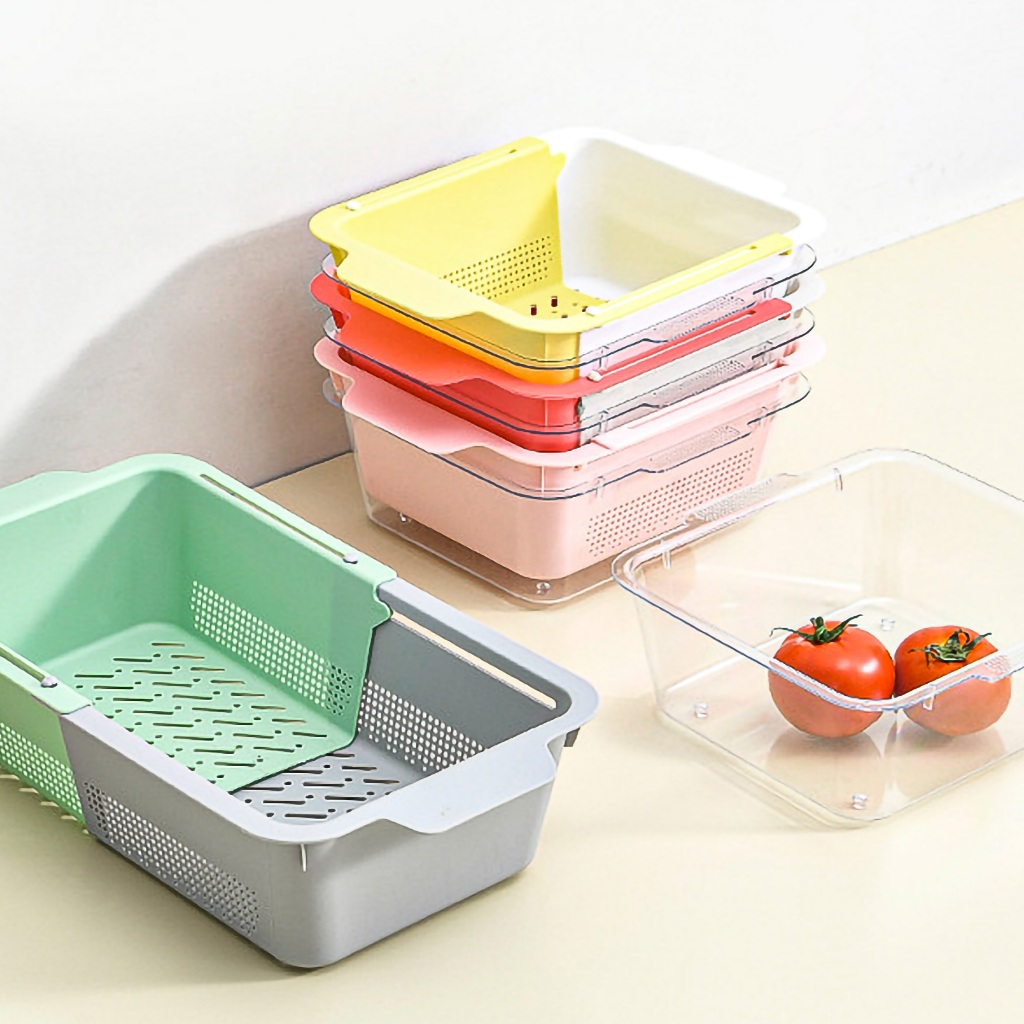 Escorredor De Pia Retrátil C/ Alças Cesta Rack Ajustável Para Alimentos Multiuso Plástico – A641 por R$ 22,99