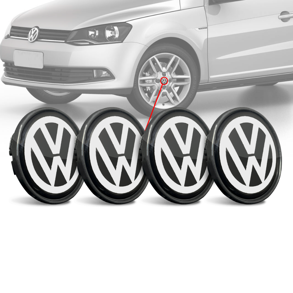 Jogo Calotinha Miolo de Roda Volkswagen Liga Leve Gol G5 G6 G7 Saveiro Voyage Fox Polo Top de Linha