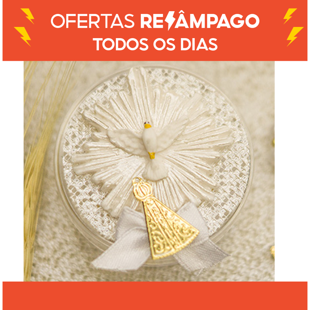 kit Lembrancinhas para montar 10 latinha + 10 mini terço + 10 tela +10 aplique  batismo, comunhão etc em Oferta na Shopee