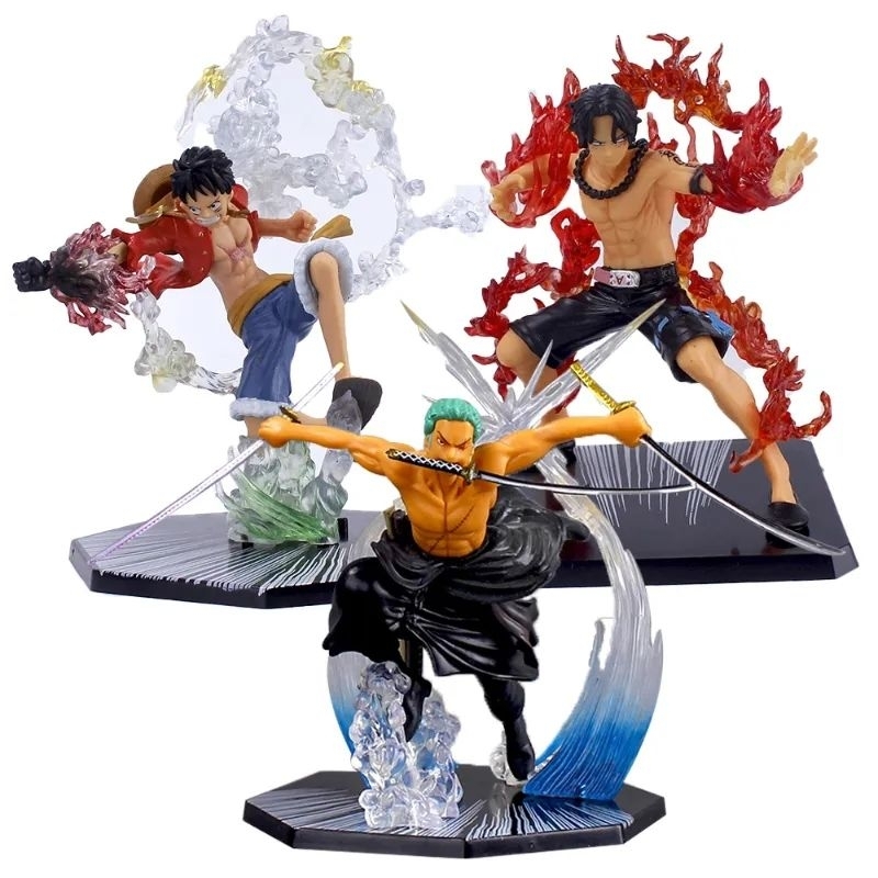 Action Figure One Piece Roronoa Zoro, Sanji, Ace , Luffy, Estátua One Piece, Bonecos decoração one piece.