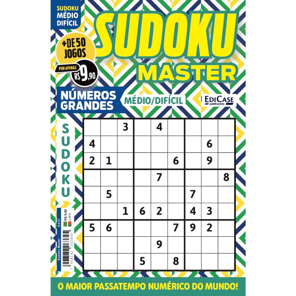Sudoku Master ed.01 - 68 págs. - Médio/Difícil