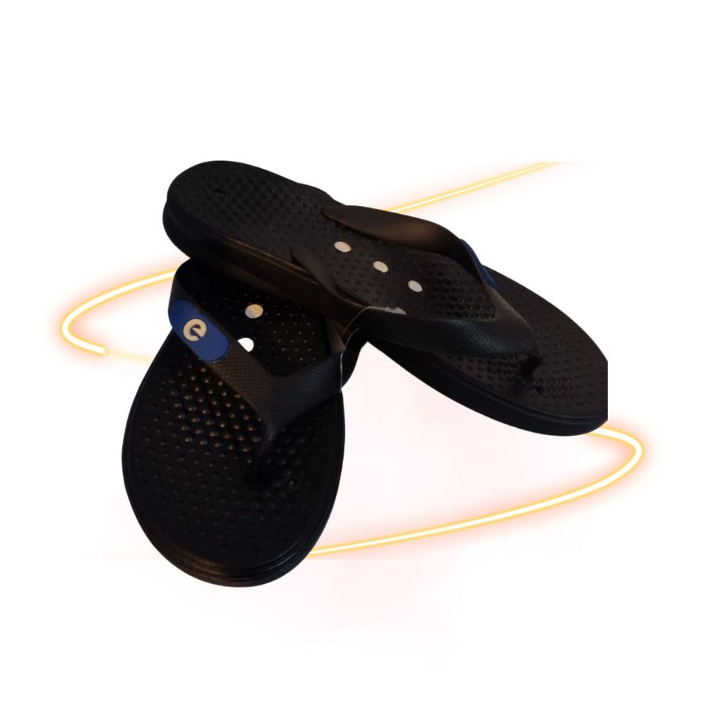 Sandália Magnética Infravermelho Bio Quântica Tira Dor Equilíbrio Esporão Action Preta