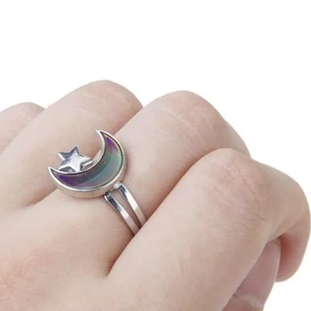 Anel Humor Lua Ajustável Muda de Cor em Oferta na Shopee