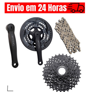 Pe De Vela 3 Coroas 8v K7 Corrente Index Marcha 24v Pedivela Marcha Relação Bike 24v K7 Index 8v