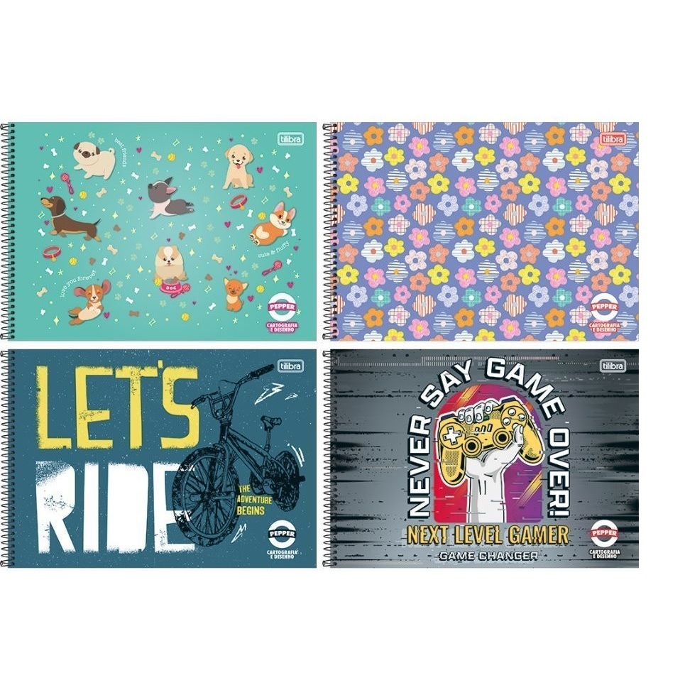1 Caderno Tilibra 80 folhas Pepper Cartografia Capa Dura e Desenho em Oferta na Shopee