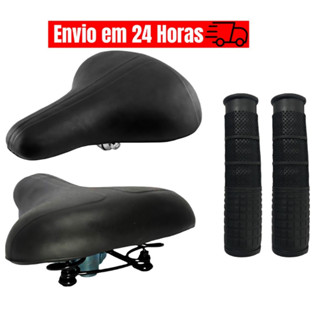 Selim Bike Banco 2 Molas Barra Circular Conforto Bicicleta Par de Manoplas