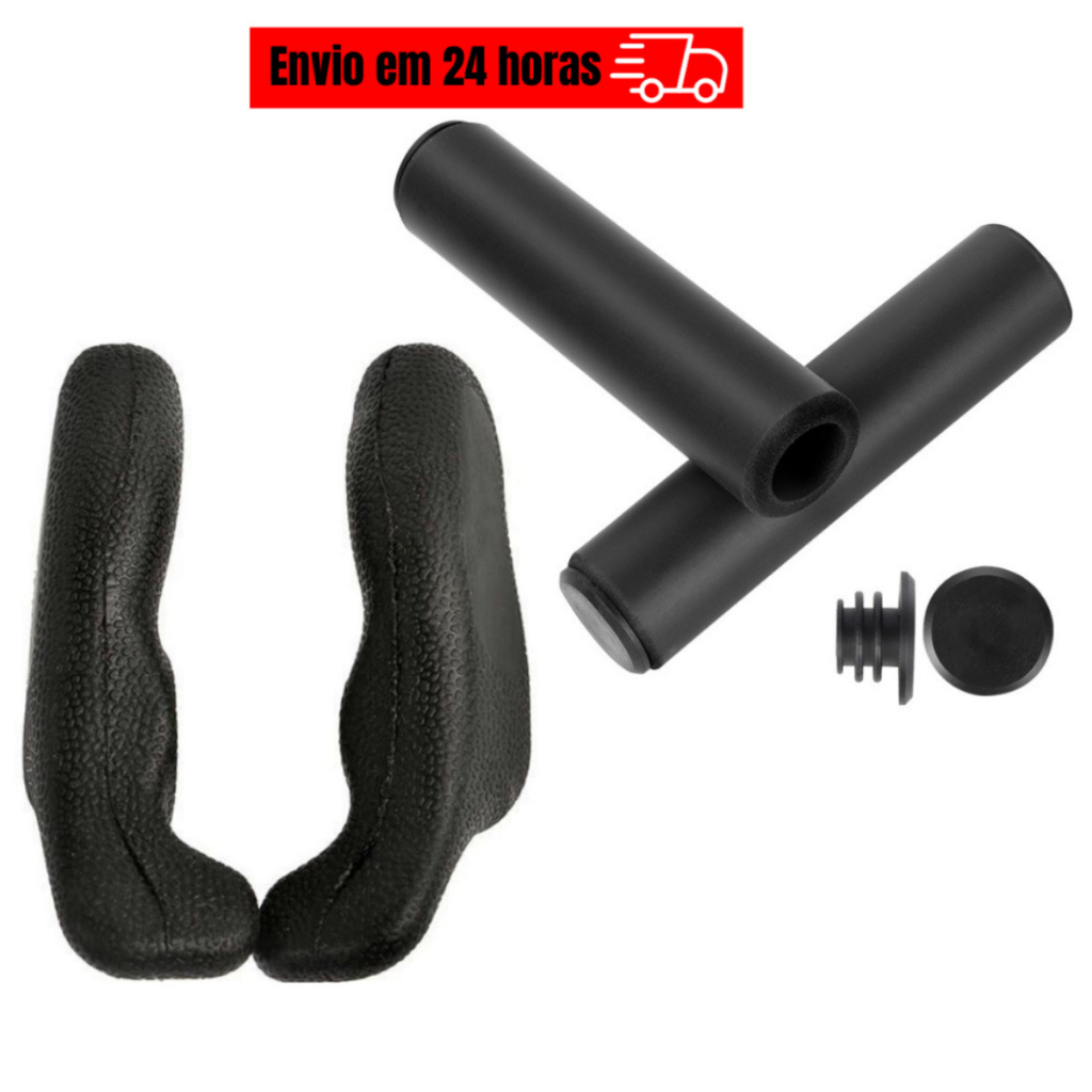 Chifrinho Bar End Emborrachado Ergonômico Anatômico Bicicleta Manopla Silicone Preta Espuma Gel Macia e Resistente Bike em Oferta na Shopee