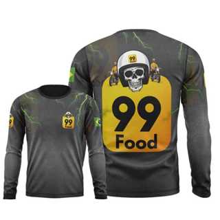 Camiseta manga longa 99 food entregador motorista de aplicativo