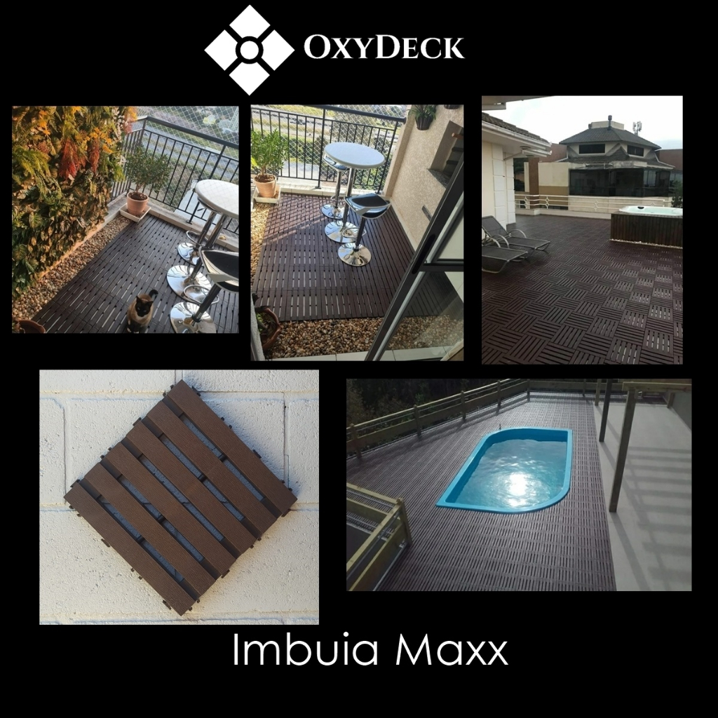 KIT 9 un Deck modular 30x30 textura madeira plástico encaixe modular Decks Piscina Jardim Banheiro Sauna