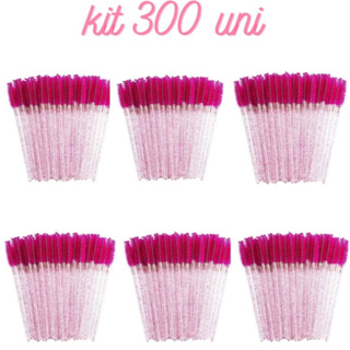 Kit 300 Escovinhas De Cílios Sobrancelha Glitter Extensão e Alongamento Descartável em Oferta na Shopee