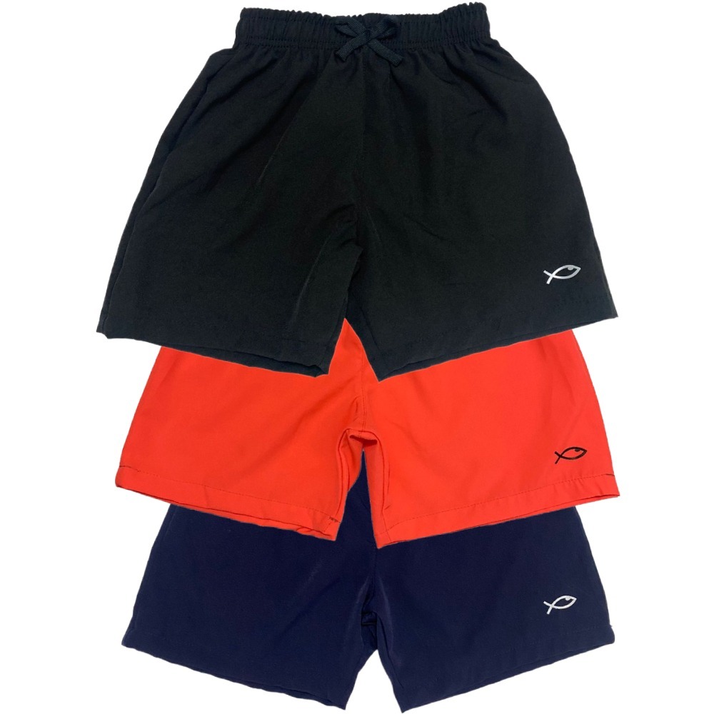 Kit Com 03 Bermuda de Elástano Infantil e Juvenil Masculina Liso Menino Praia