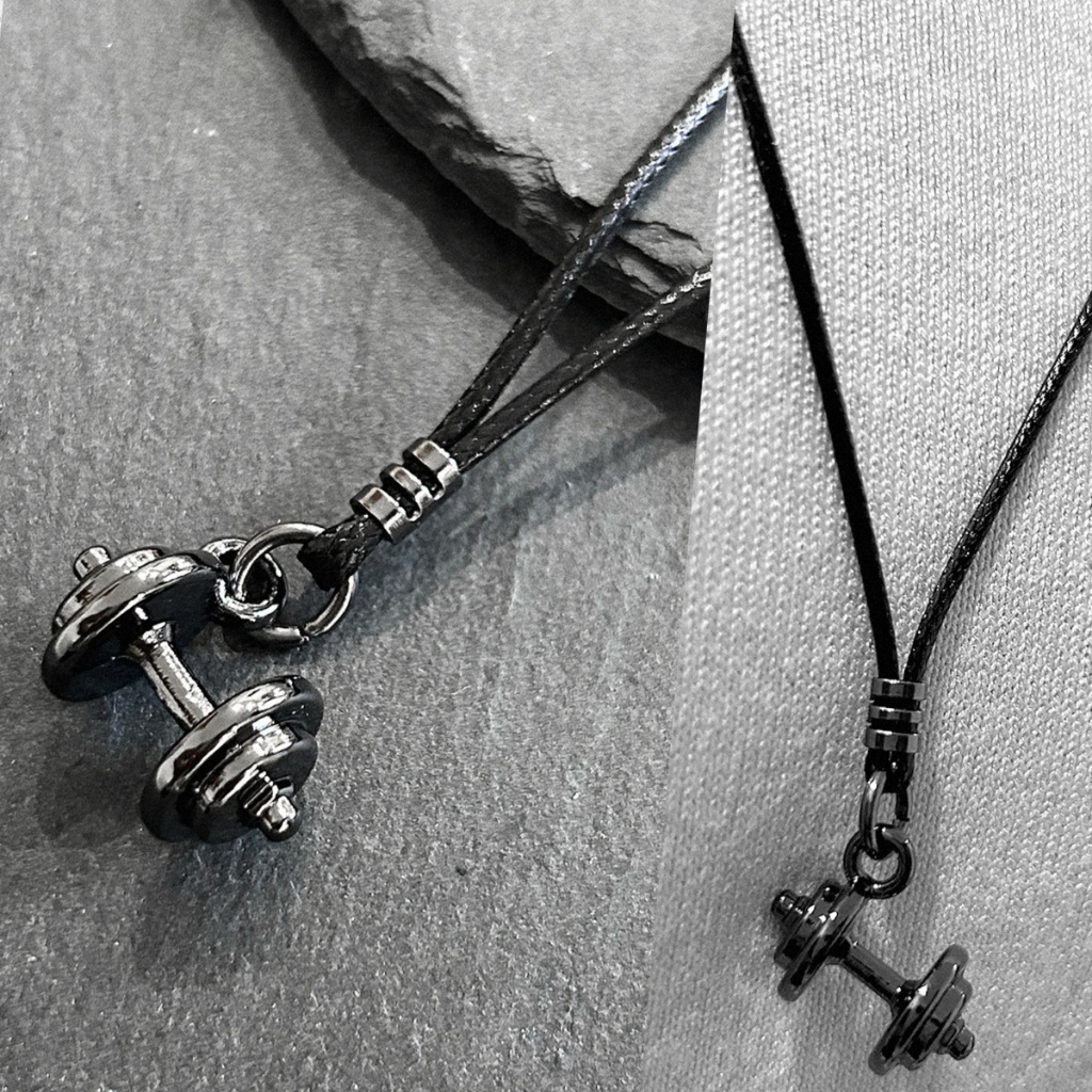 Colar Masculino Pingente Haltere Anilha Musculação Aço Inox Academia Crossfit Esporte — R$ 39,60 em Shopee