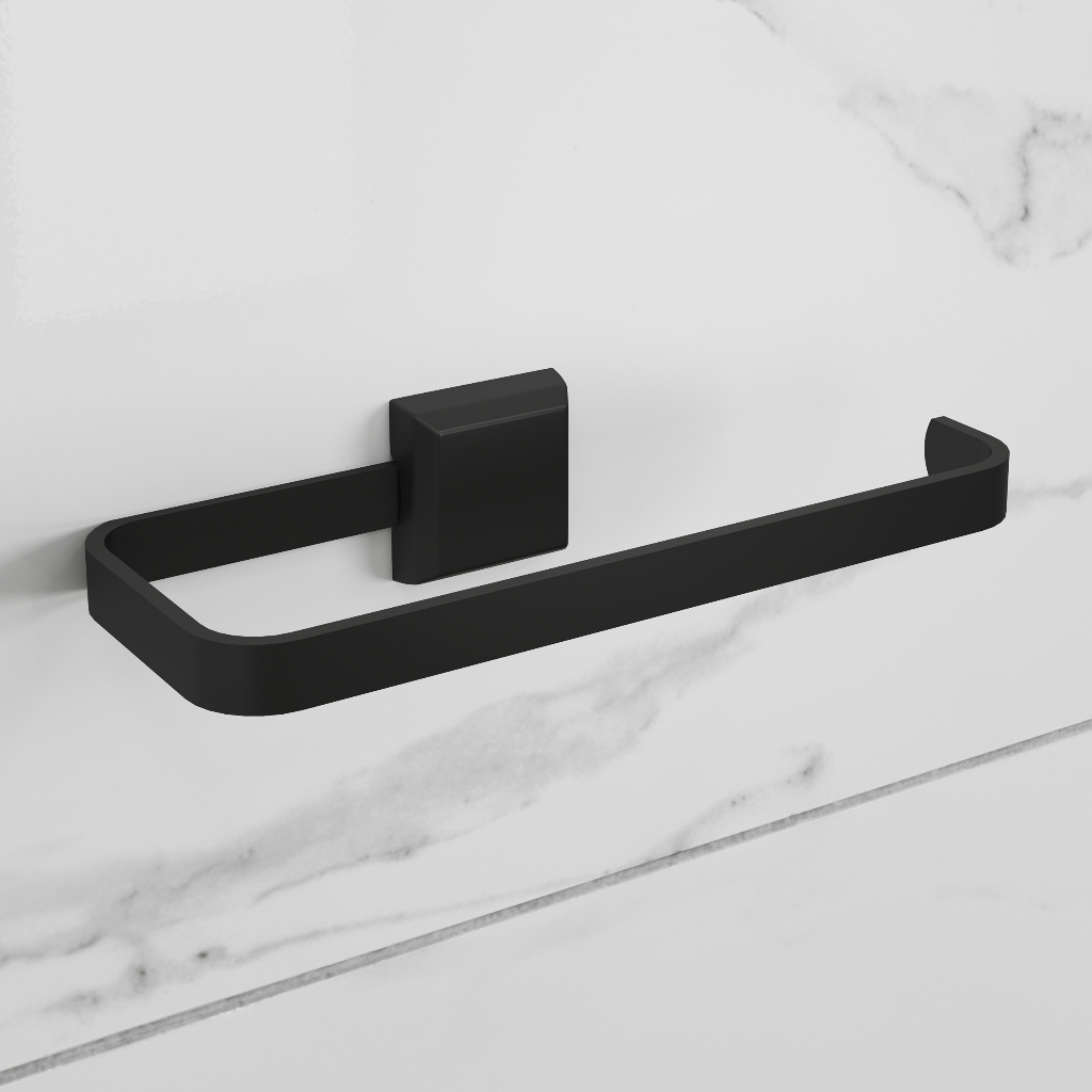 Kit Acessórios Para Banheiros 4 Peças Preto Fosco Lavabo Luxo