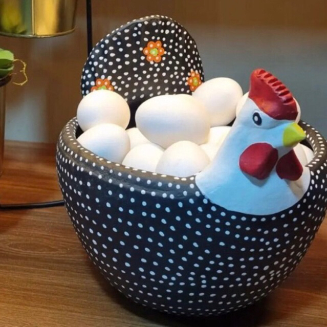 Galinha Porta Ovos, Artesanato, Material barro em Oferta na Shopee