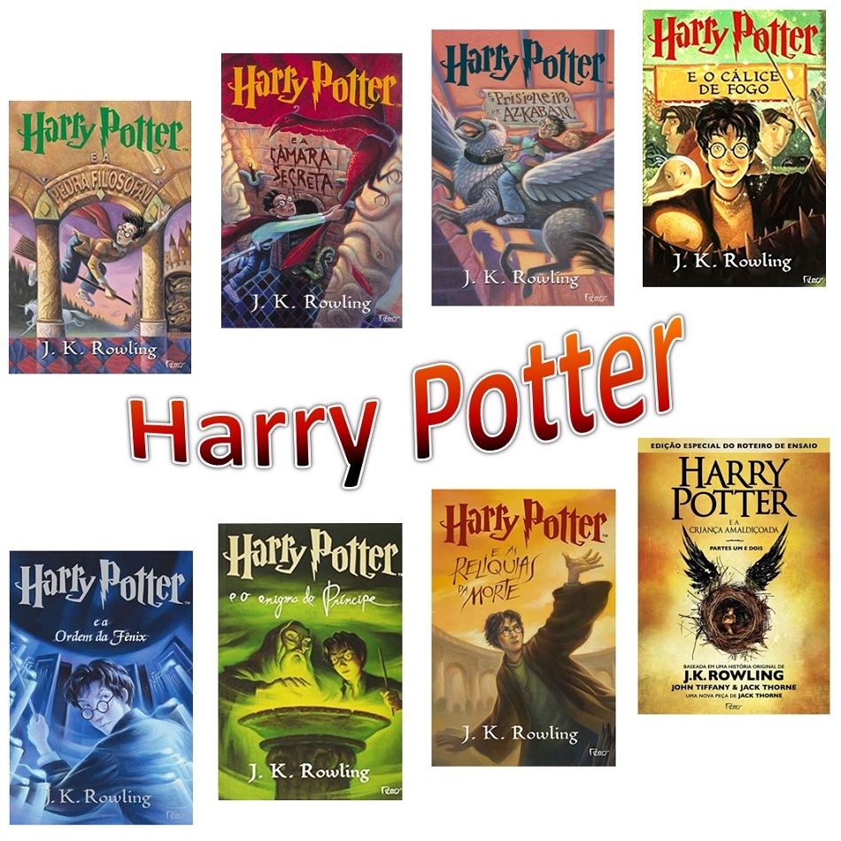 Livro Harry Potter e a Pedra Filosofal - Harry Potter e a Câmara Secreta - Harry Potter e o Prisioneiro de Azkaban - Harry Potter e o Cálice de Fogo - Harry Potter e a Ordem da Fênix - Harry Potter e o Enigma do Príncipe - e as Relíquias da Morte