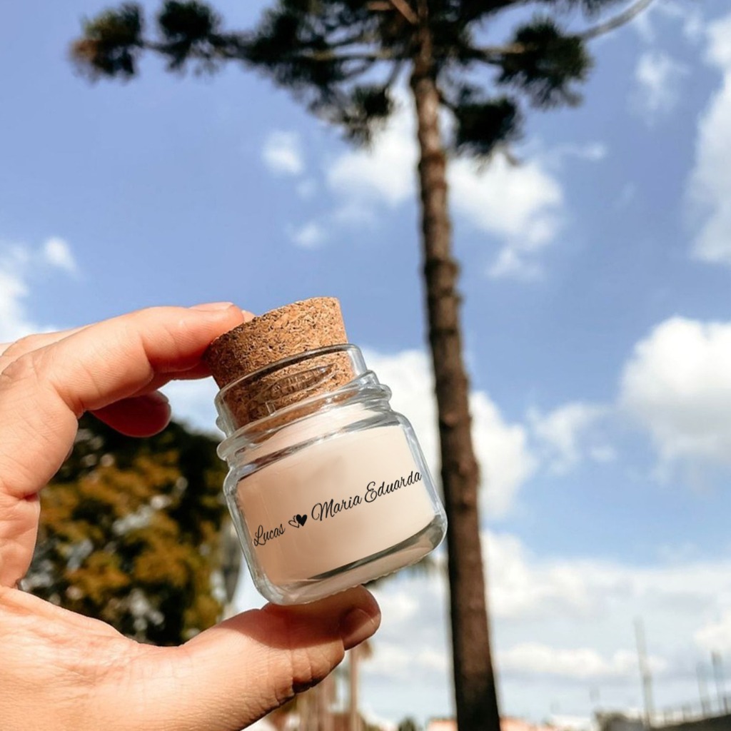 Kit 40 unid. Lembrancinha de Casamento Mini Vela Aromática Personalizada