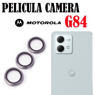 KIT(2pcs)Película De Câmera LISO Para Motorola G84 Protetor De Lente Vidro Temperado Com Anel De Metal