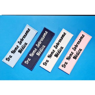 Aplique Bordado Tarjeta de Nome e Profissão - Medidas 3,5cm x 12cm em Oferta na Shopee