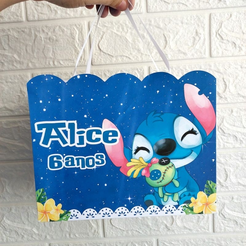 Sacolinha Surpresa Horizontal tema Stitch - FAZEMOS EM QUALQUER TEMA lembrancinhas e personalizados stitch
