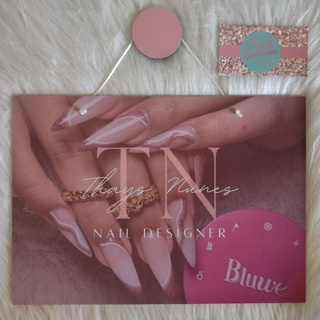 PLACA PRA PORTA DE SALÃO STUDIO COM LOGO LOGOMARCA NAIL DESIGNER LASH DESIGN CÍLIOS SOBRANCELHAS em Oferta na Shopee